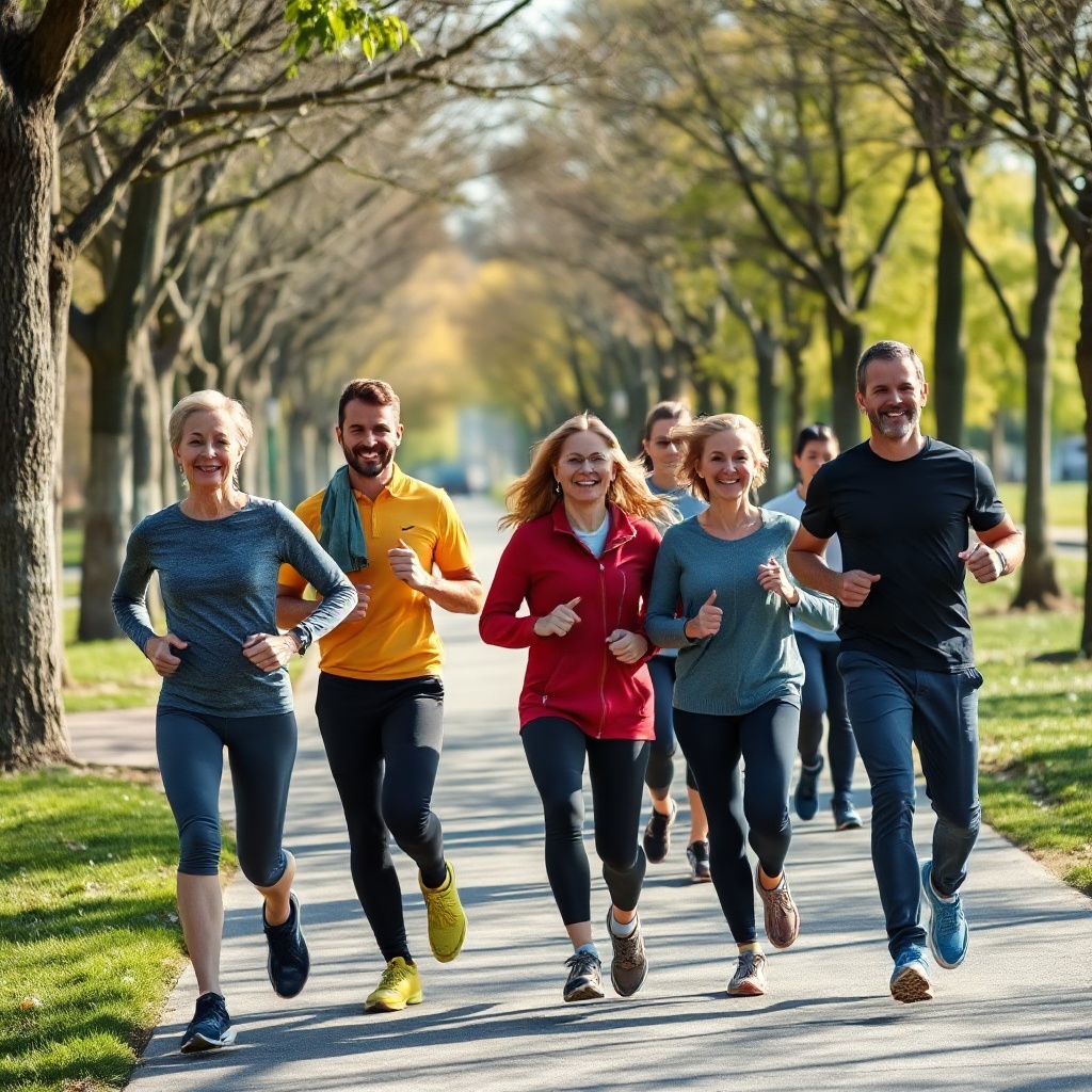 People jogging in a park